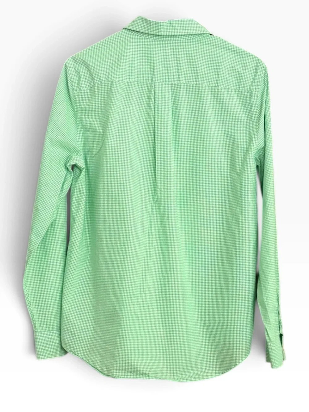 Ralph Lauren Youth Green Gingham Button Down Pink Pony Logo Dress Shirt Sz XL
